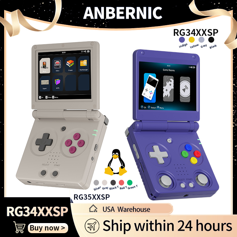 Retro Gaming Icons - Anbernic RG34XXSP RG35XXSP Flip Handheld Game