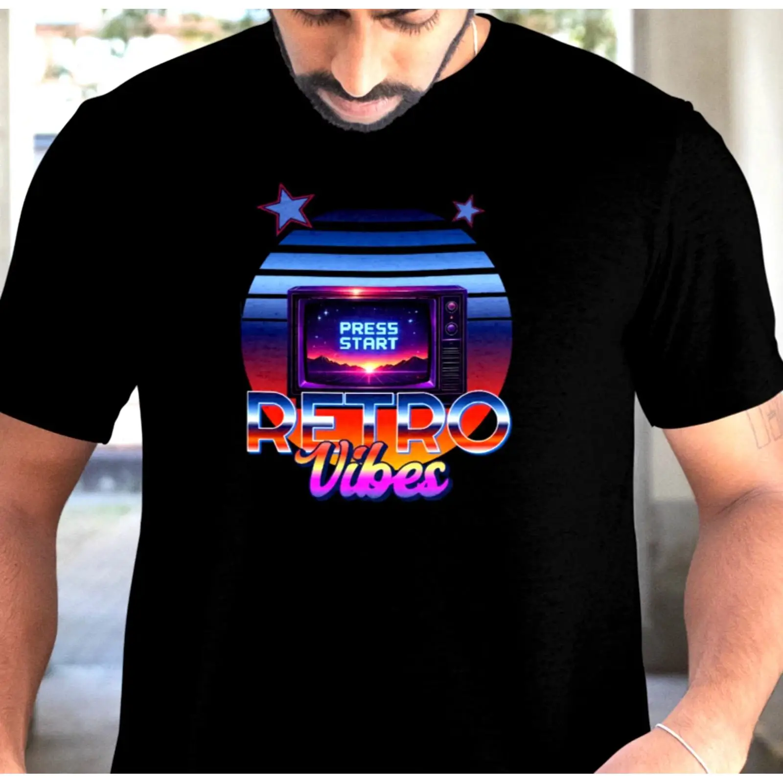 Retro Gaming Neon T Shirt 80s  - Retro Gaming Vibe 评论和价格